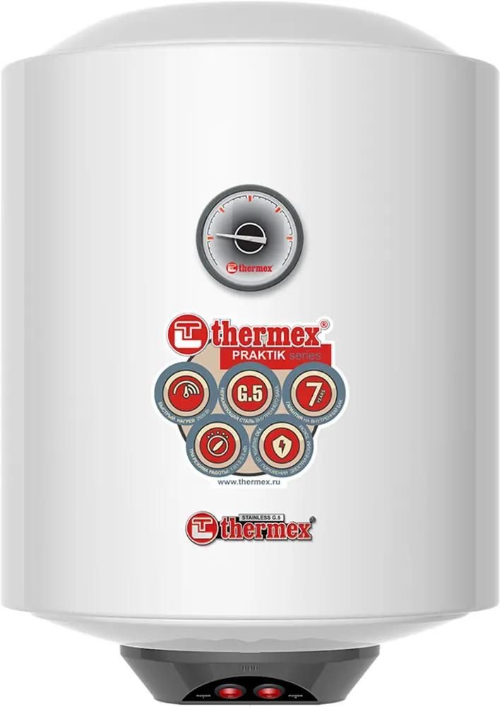 Водонагреватель Thermex Praktik 30 V Slim,  накопительный,  2.5кВт,  30л,  белый [эдэ001638]
